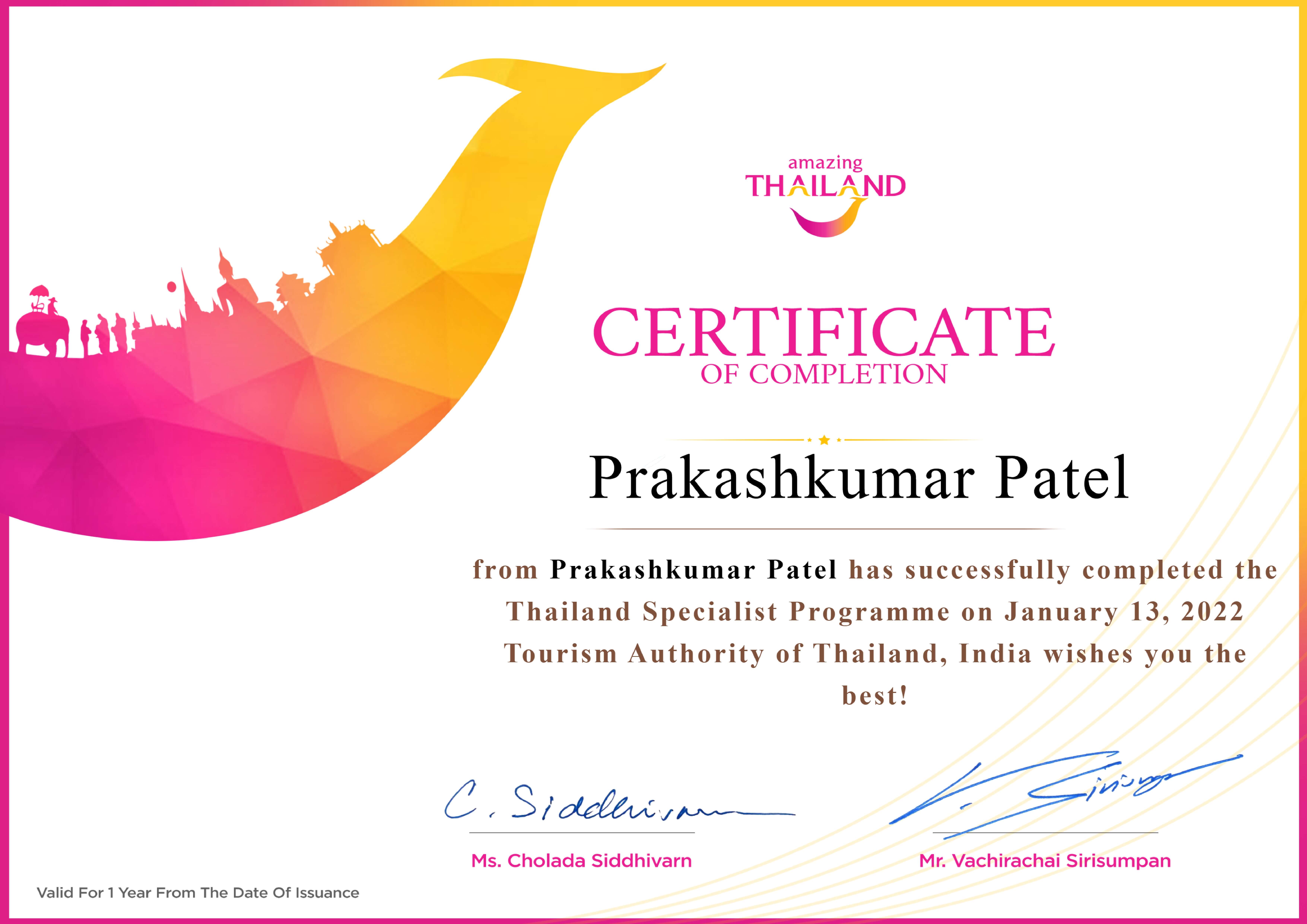 Official Thailand Specialty Program Certification